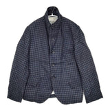 R&D.M.Co- コットンシルク チェック テーラードジャケット ネイビー レディース オールドマンズテーラー【中古】5-0824M∞