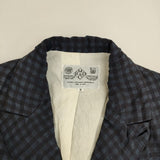 R&D.M.Co- コットンシルク チェック テーラードジャケット ネイビー レディース オールドマンズテーラー【中古】5-0824M∞