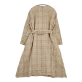 R&D.M.Co- リネン チェック ベルト付き ドレス ワンピース ベージュ レディース オールドマンズテーラー【中古】5-1027M∞