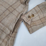 R&D.M.Co- リネン チェック ベルト付き ドレス ワンピース ベージュ レディース オールドマンズテーラー【中古】5-1027M∞