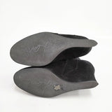 LANVIN スウェード サイズ37 1/2 ウエッジソール ブーティ ブラック レディース ランバン【中古】5-1112T◎