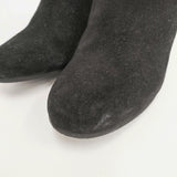 LANVIN スウェード サイズ37 1/2 ウエッジソール ブーティ ブラック レディース ランバン【中古】5-1112T◎