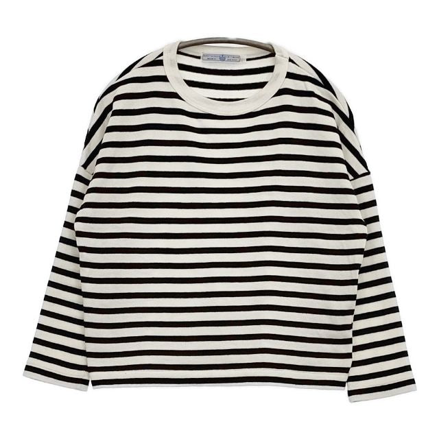 R&D.M.Co- ボーダー コットン セーター ニット ホワイト ブラック