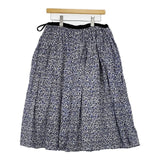 R&D.M.Co- OLD BLUE オールドブルー ギャザー 花柄 ロングスカート ブルー ホワイト レディース オールドマンズテーラー【中古】5-1214M∞