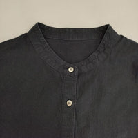 KURASHI&Trips 洗いざらしで着られるサイドギャザー ブラウス シャツ ブラック レディース クラシアンドトリップス/北欧、暮らしの道具店【中古】5-0824M∞