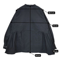 KURASHI&Trips 洗いざらしで着られるサイドギャザー ブラウス シャツ ブラック レディース クラシアンドトリップス/北欧、暮らしの道具店【中古】5-0824M∞
