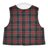 nest Robe ウールタータンチェック2WAYベスト 01224-1291 ベスト レッド グレー レディース ネストローブ【中古】5-1225T∞