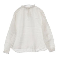 LOISIR カットオフ リネン ブラウス シャツ ホワイト レディース ロワズィール【中古】5-0824M∞
