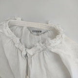 LOISIR カットオフ リネン ブラウス シャツ ホワイト レディース ロワズィール【中古】5-0824M∞