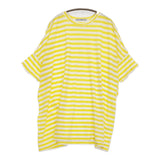 R&D.M.Co- ワイドTシャツ ドロップショルダー ボーダー チュニック イエロー ホワイト レディース オールドマンズテーラー【中古】5-0725S♪