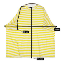 R&D.M.Co- ワイドTシャツ ドロップショルダー ボーダー チュニック イエロー ホワイト レディース オールドマンズテーラー【中古】5-0725S♪