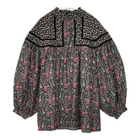SUM1 STYLE 小花柄 スモックブラウス ハイネック ギャザー EAZ5012104A0003 ブラウス シャツ ブラック 多色 レディース スミスタイル【中古】5-0904M△