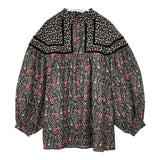 SUM1 STYLE 小花柄 スモックブラウス ハイネック ギャザー EAZ5012104A0003 ブラウス シャツ ブラック 多色 レディース スミスタイル【中古】5-0904M△