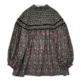 SUM1 STYLE 小花柄 スモックブラウス ハイネック ギャザー EAZ5012104A0003 ブラウス シャツ ブラック 多色 レディース スミスタイル【中古】5-0904M△