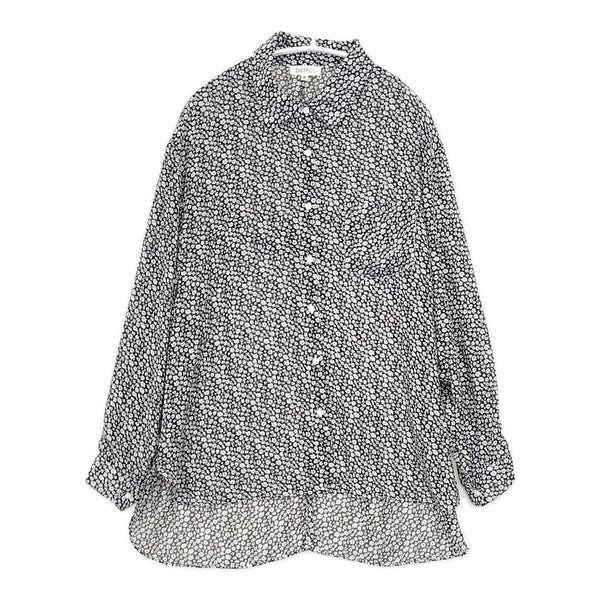 GHOSPELL シフォン 小花柄 長袖 24GH00BLG210BNW シアー ブラウス シャツ ブラック ホワイト レディース ゴスペル【中古】5-0904M△