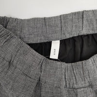prit 綿麻 平織 ビッグタック ワイドパンツ イージーパンツ ピンチェック パンツ ブラック ホワイト レディース プリット【中古】5-0904M△