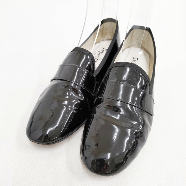 repetto Michael Loafers マイケル ローファー エナメル サイズ38 シューズ・靴 ブラック レディース レペット【中古】5-1102G◎