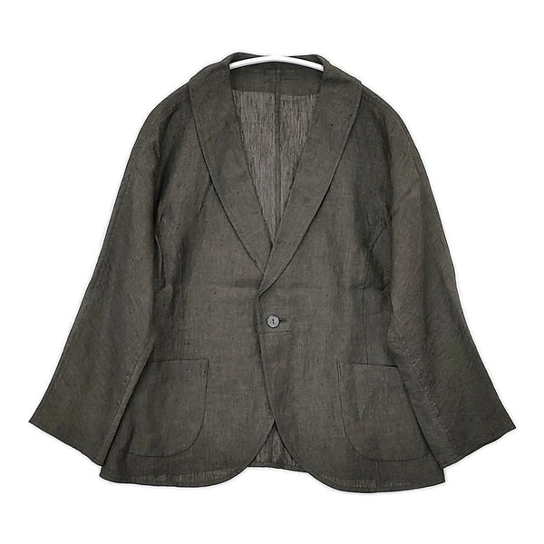 babaghuri J0532FJ531 23SS リネンクレープタンブラージャケット 定価49500円 日本製 ジャケット チャコールグレー レディース ババグーリ【中古】5-0812M△