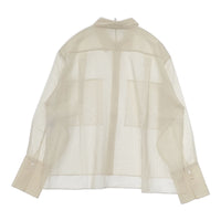 BEIGE BL.CW.SM.0504 ボクシーブラウス エクリュ 定価35200円 シアー コットン 長袖シャツ 23SS アイボリー レディース ベイジ【中古】5-0904M△