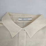 BEIGE BL.CW.SM.0504 ボクシーブラウス エクリュ 定価35200円 シアー コットン 長袖シャツ 23SS アイボリー レディース ベイジ【中古】5-0904M△