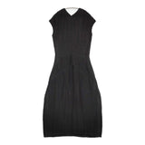 JIL SANDER メイヤー期 サイズ34 フレンチスリーブ リネンコットン ワンピース 2017 ブラック レディース ジルサンダー【中古】5-0725S♪