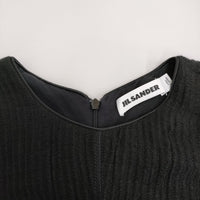 JIL SANDER メイヤー期 サイズ34 フレンチスリーブ リネンコットン ワンピース 2017 ブラック レディース ジルサンダー【中古】5-0725S♪