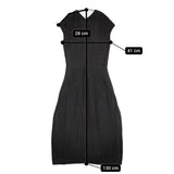 JIL SANDER メイヤー期 サイズ34 フレンチスリーブ リネンコットン ワンピース 2017 ブラック レディース ジルサンダー【中古】5-0725S♪
