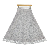 Noela 花柄 ロングスカート ライトグレー ホワイト レディース ノエラ【中古】5-1027M∞