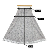 Noela 花柄 ロングスカート ライトグレー ホワイト レディース ノエラ【中古】5-1027M∞