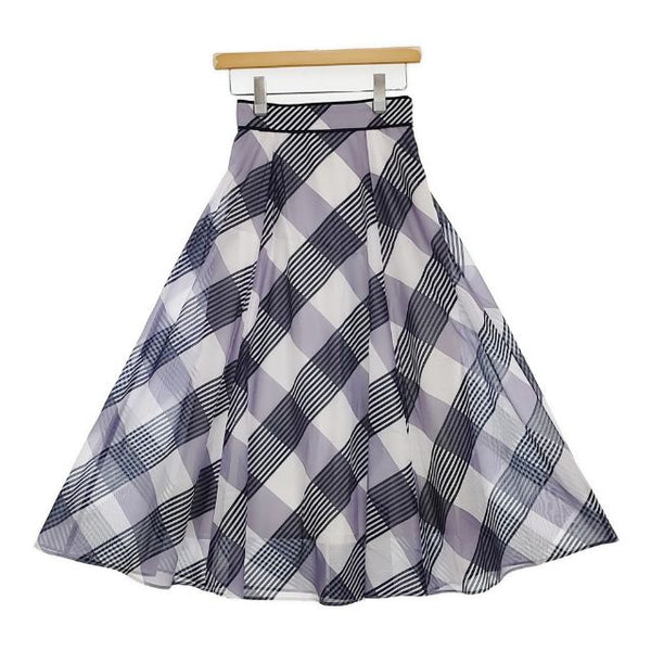 Noela プリント ロングスカート パープル ホワイト レディース ノエラ【中古】5-1027M∞