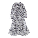 stola. 花柄プリント ドレス ワンピース パープル ホワイト レディース ストラ【中古】5-1027M∞