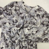 stola. 花柄プリント ドレス ワンピース パープル ホワイト レディース ストラ【中古】5-1027M∞