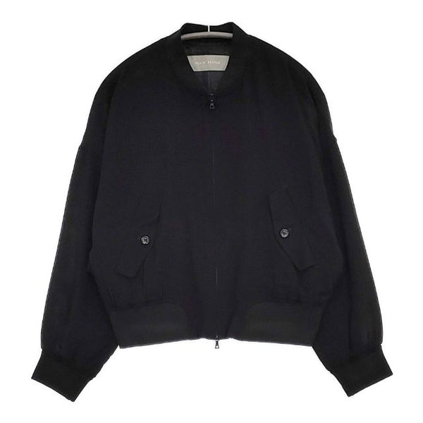 PLAIN PEOPLE ドルマン 短丈 ウールジャケット ブルゾン ブラック レディース プレインピープル【中古】5-1027M∞