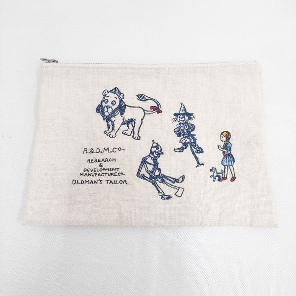 R&D.M.Co- OZ EMBROIDERY POUCH 刺繍 オズの魔法使い リネン ポーチ ベージュ レディース オールドマンズテーラー【中古】5-0819G◎