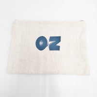 R&D.M.Co- OZ EMBROIDERY POUCH 刺繍 オズの魔法使い リネン ポーチ ベージュ レディース オールドマンズテーラー【中古】5-0819G◎