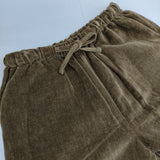 Toujours ベルベット コットンリネン ベロア イージー パンツ ブラウン レディース トゥジュー【中古】5-1225T∞