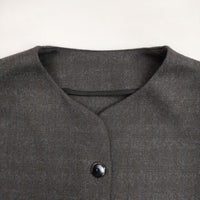 ARTS&SCIENCE 未使用品 Side tuck botton Dress 0233-L5197-3318 定価11万円 Shadow glen check W ワンピース チャコールグレー カーキ レディース アーツ&サイエンス【中古】5-0822T△