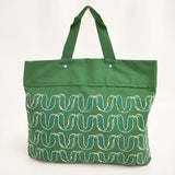 mina perhonen ribbon bird ys7945p レッスンバッグ トートバッグ グリーン レディース ミナペルホネン【中古】5-1029G∞