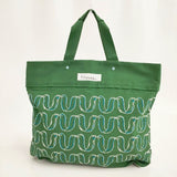 mina perhonen ribbon bird ys7945p レッスンバッグ トートバッグ グリーン レディース ミナペルホネン【中古】5-1029G∞