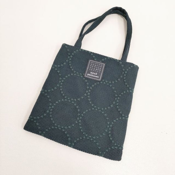 mina perhonen ya9881 tambourine ミニバッグ 刺繍 ウールシルク トートバッグ ダークグリーン レディース ミナペルホネン【中古】5-1029G∞