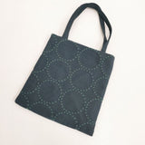 mina perhonen ya9881 tambourine ミニバッグ 刺繍 ウールシルク トートバッグ ダークグリーン レディース ミナペルホネン【中古】5-1029G∞