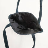 mina perhonen ya9881 tambourine ミニバッグ 刺繍 ウールシルク トートバッグ ダークグリーン レディース ミナペルホネン【中古】5-1029G∞