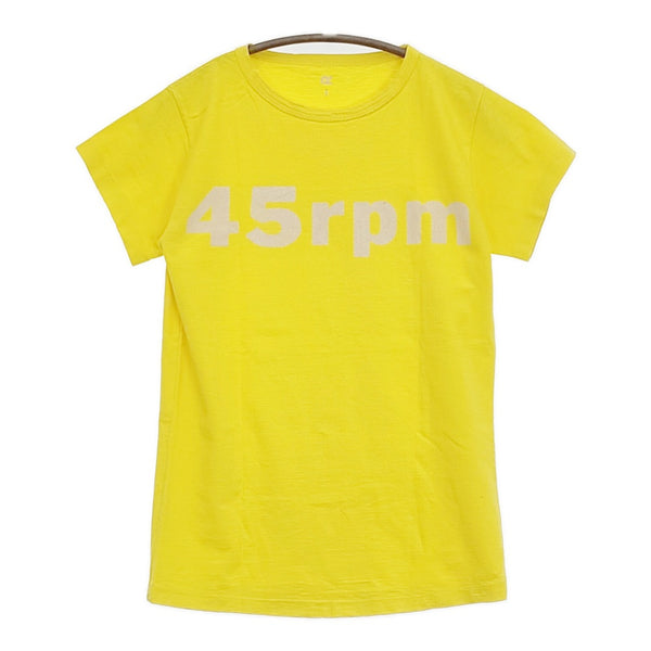 45R/45rpm ロゴプリント サイズ1 半袖Ｔシャツ カットソー イエロー レディース フォーティーファイブアールピーエム【中古】5-0725S♪