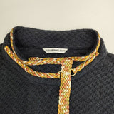 VIVIENNE TAM 016-150216 比翼ボタン コットンニット ジャケット カーディガン ネイビー レディース ヴィヴィアンタム【中古】5-1225M∞