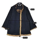 VIVIENNE TAM 016-150216 比翼ボタン コットンニット ジャケット カーディガン ネイビー レディース ヴィヴィアンタム【中古】5-1225M∞