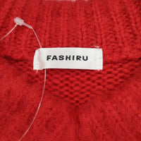 FASHIRU ファシル Vネック モヘアブレンド ニット レッド レディース【中古】5-0922T◎