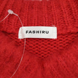 FASHIRU ファシル Vネック モヘアブレンド ニット レッド レディース【中古】5-0922T◎