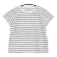 agnes b. 2653J008 サイズ2 コットン ボーダー 半袖Ｔシャツ カットソー ラベンダー ホワイト レディース アニエスベー【中古】5-0725S♪