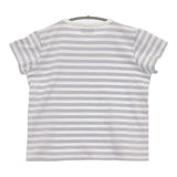 agnes b. 2653J008 サイズ2 コットン ボーダー 半袖Ｔシャツ カットソー ラベンダー ホワイト レディース アニエスベー【中古】5-0725S♪