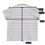 agnes b. 2653J008 サイズ2 コットン ボーダー 半袖Ｔシャツ カットソー ラベンダー ホワイト レディース アニエスベー【中古】5-0725S♪